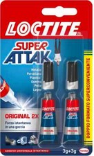 Adesivo istantaneo liquido Super Attak Original 2pz 3 gr - 1333823 Henkel