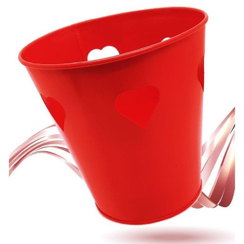 Secchiello decorativo rosso - secchiello,