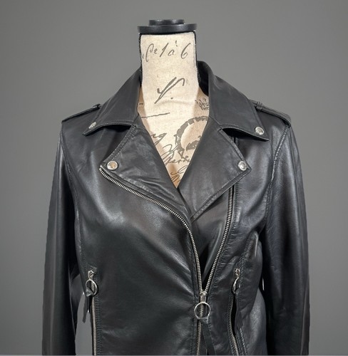 Giacca moto nera donna media - nera,