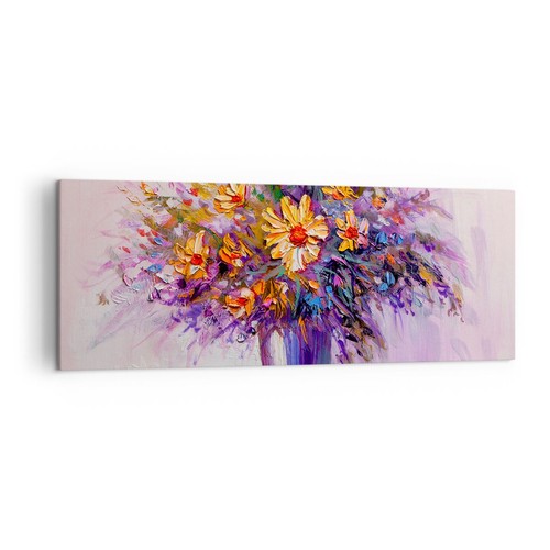 Quadro tela 140x50cm fiori - quadro, su