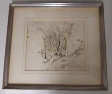 ORAZIO PIGATO (paesaggio,disegno a china) 49 x 43 cornice.( con autentica)