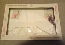 Completo lenzuola culla 2 confezione una bianca e una verde chiaro come da foto 