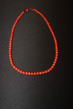 Collana in Perle di Corallo Rosso Diametro 5-6 mm