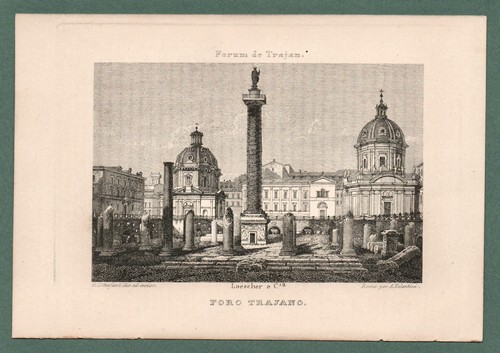 Incisione antica foro traiano - antica,