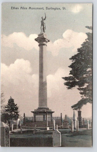 Postcard ethan allen monument - ethan,
