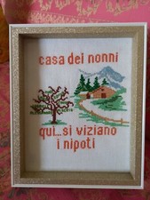 Quadro festa dei nonni, idee regalo natale, a punto croce.personalizzabile