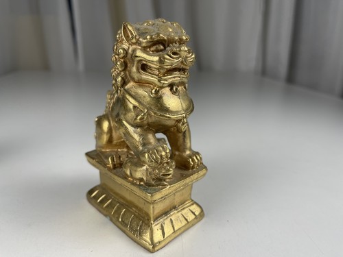 Statua ottone leone cinese - in,