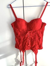 Corsetto vintage rosso in pizzo, tg. S