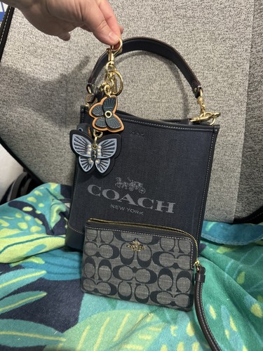 Borsa secchiello coach blu - borsa,