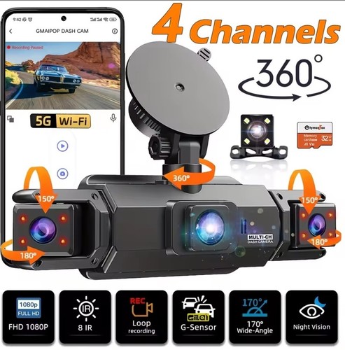 Dashcam voiture 360 4 - -,