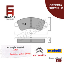 Pastiglie Freno Anteriori Metelli Citroen Xsara Picasso 2.0 HDi 1.6 HDi 1.8 16V