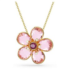 Collana donna Swarovski ciondolo idillia fiore piccolo - rosa con lega oro