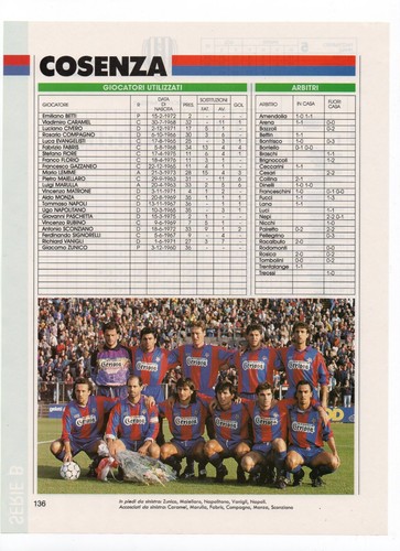 Cosenza serie 1993 1994 - b, 1993-1994
