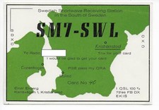 QSL Radio SM7-SWL Stazione di