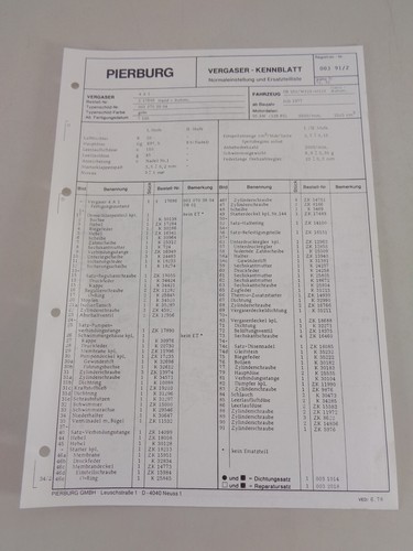Fogli catalogo ricambi - catalogo,