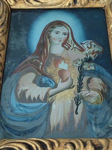 Antique painting glass - antique,