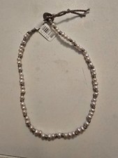 NUOVO $115 Chan Luu Rosa Barocco Perla e Metallo Cord Wrap Bracciale Sterling