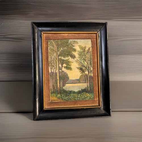 Antico quadro olio tela - su,