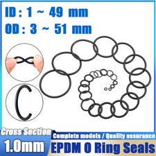 O-ring EPDM spessore 1 mm diametro esterno 3 mm-51 mm anello di tenuta EPDM nero 0 anello