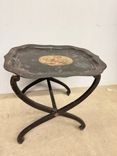 Tavolinetto base da picnic 1850 a vassoio dipinto base in legno, 52x56x64cm