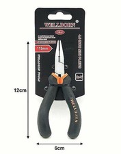 x Mini Pinza Universale Punta Dritta 115 mm Ergonomica Fabbro Elettricista Hmj