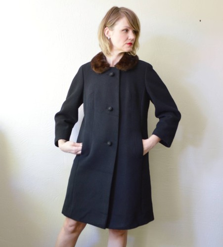 Cappotto lana nero vintage