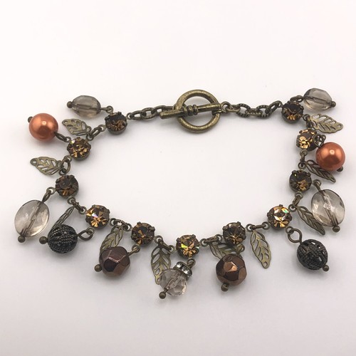 Bracciale charm perline tono - bracciale,