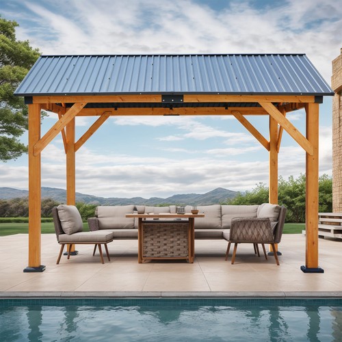 Garden fir wood carport - garden,