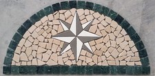 MEZZALUNA ROSONE MOSAICO MARMO pavimenti interni o esterni 90X45X1 cm COD. RUDL