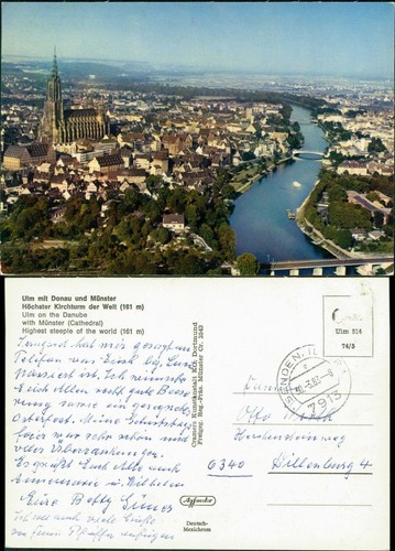 Cartolina ulm danubio - ulm,