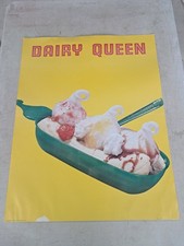  Insegna Poster Gelato Spaccata Banana Dairy Queen Vintage Originale. 1956