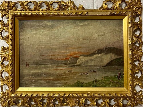Dipinto olio marina costiera