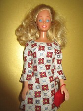 B-1854) ANTICA BARBIE MATTEL PHILIPPINES ABITO VINTAGE + VECCHIE SCARPE + VECCHIA BORSA