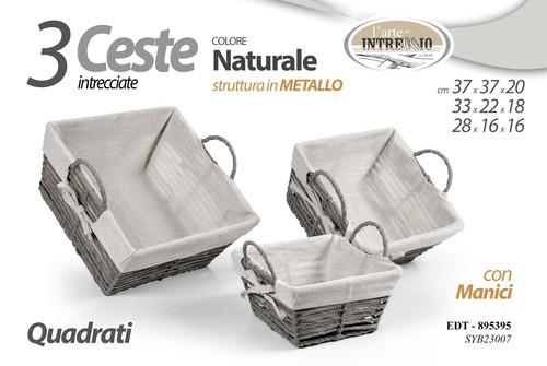 Cestini rettangolari manico - cestini,