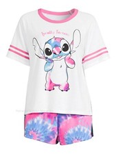 Set pigiama donna Disney Lilo e Stitch estivo taglia S-3X più calze top pantaloncini