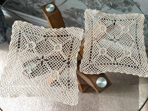 Two vintage beige cotton - beige, hand