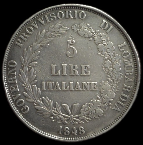 Lire 1848 milan - lire, lombardie
