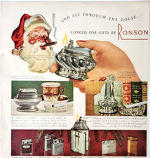 Accendini Babbo Natale Ronson 1947 Pubblicità Rivista Stampa Regali Corona Adone Regina Anna