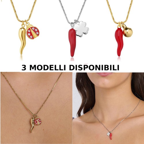 Collana donna cornetto acciaio - donna,