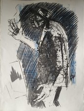 Carlo Mattioli - "Ritratto di Ottone Rosai" - prove litografiche, non firmato