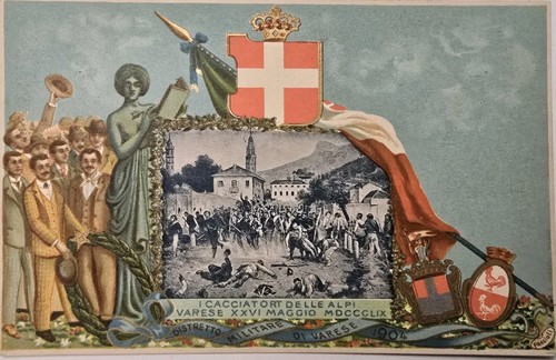 Cartolina 1904 cacciatori - cartolina,