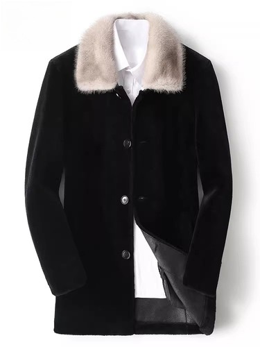 Giacca pelliccia uomo lana