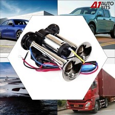 KIT tromba doppia tromba cromata 12v auto furgone camion con compressore bicolore uk