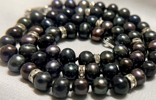 Collana perline nero - collana,