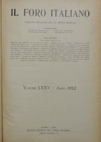 Foro italiano lxxvii - il,