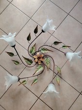 lampadario ferro battuto 5 luci dipinto a mano ottime condizioni 80 x 80