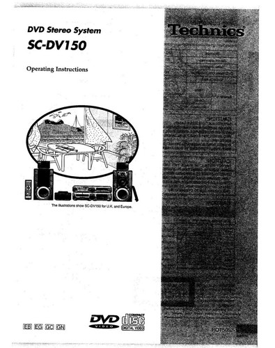 Technics dv150 - sc-dv150, sh-dv150
