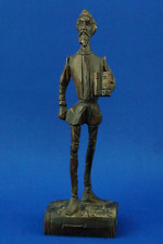Scultura legno Don Chisciotte della Mancia pezzo unico scolpito a mano 1800 XIX