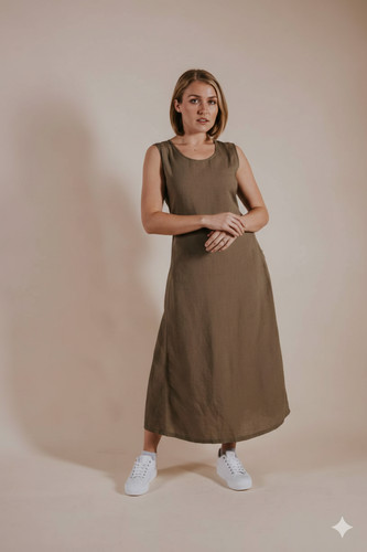 Maxi abito donna - , oliva
