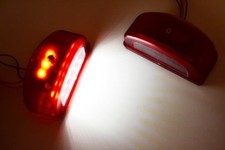# 2 X LED Rosso Luci + Bianco Targa Lampade 12/24V Autobus Camion Furgone